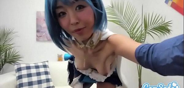  Marica Hase in Sayaka Miki Cosplay Masturbation